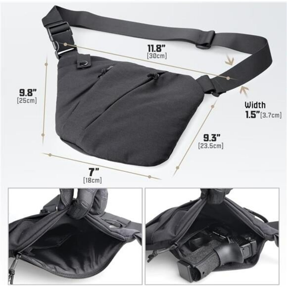 Tactical Sling Bag Concealed Carry Crossbody Anti Theft EDC Travel Bag - Picture 6 of 7